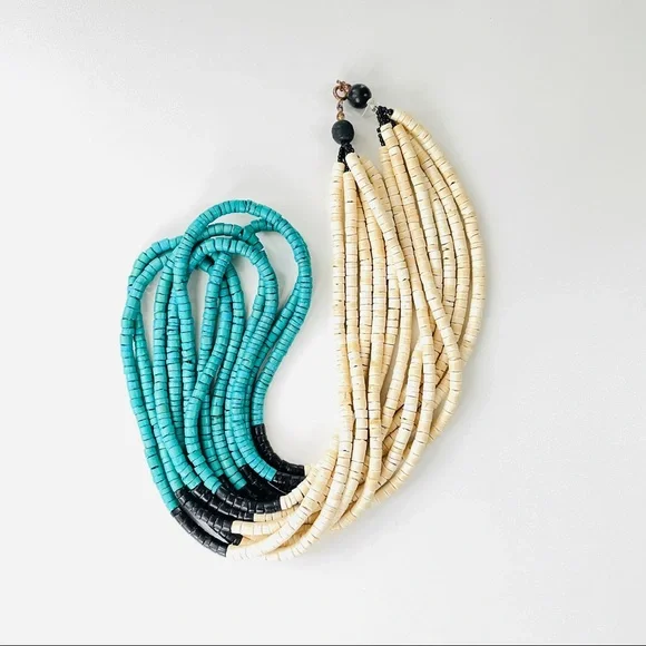 Vintage 1970s Muti Strand Multi-color Coconut Shell Beaded Necklace - Picture 12 of 13